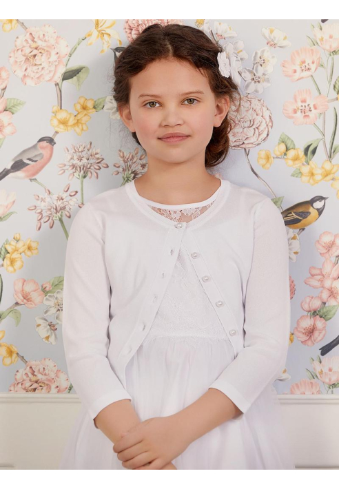 LILLY 09-783-WH Weiße feinstrick Cardigan