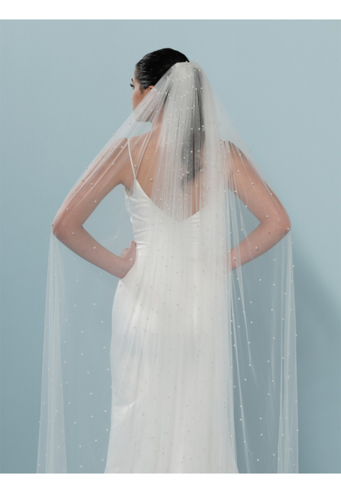 Poirier S19-300-1-Soft Schleier Ivory - 300 cm