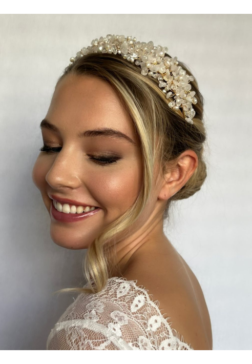 Sally Jane Bridal Selena Gold Tiara ()