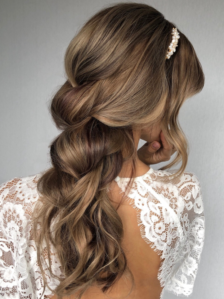 Sally Jane Bridal Sabrina Gold Hairvine main product photo