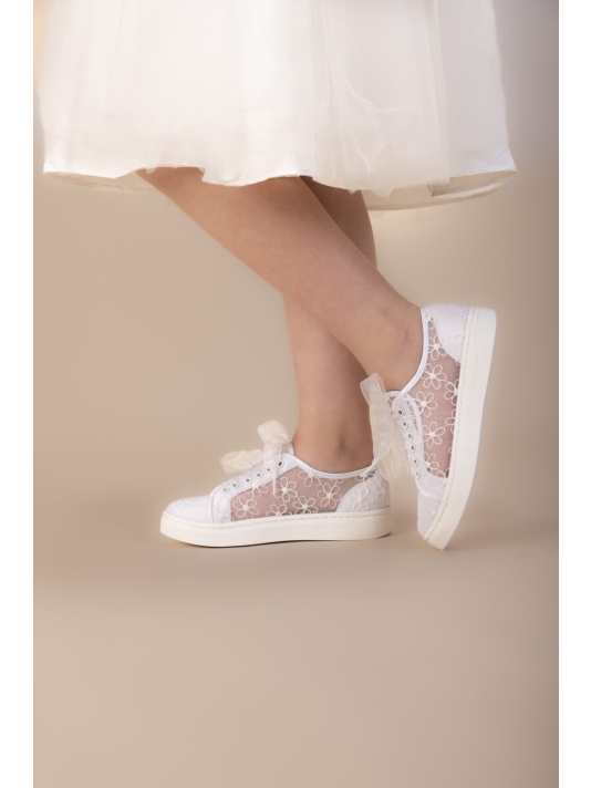 The Perfect Bridal Company Fifi Kids Wedding Sneakers White main product photo