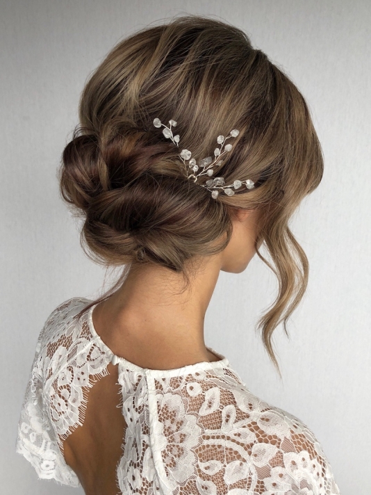 Sally Jane Bridal Lotis Clear Silver Hairpins main product photo