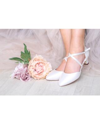 Renate Satin ivory für breite Füße (Brautschuhe The Perfect Bridal Company)