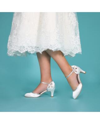 Brautschuhe (The Perfect Bridal Company) Nina Satin ivory / silber 37