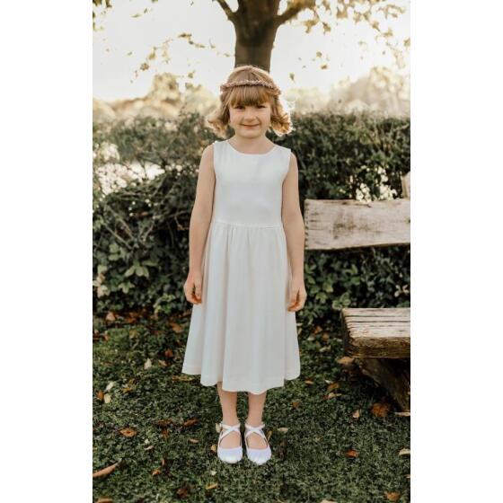 Basic Kommunionkleid aus Viskose kurz ivory 146