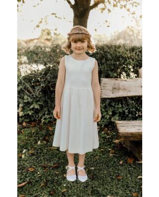 Basic Kommunionkleid aus Viskose kurz ivory 146