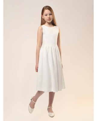 Basic Kommunionkleid aus Viskose kurz ivory 146