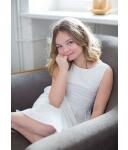 Greta weiss (Kommunionkleid im Bohostil) Baumwolle - färbbar, für starke Mädchen 140