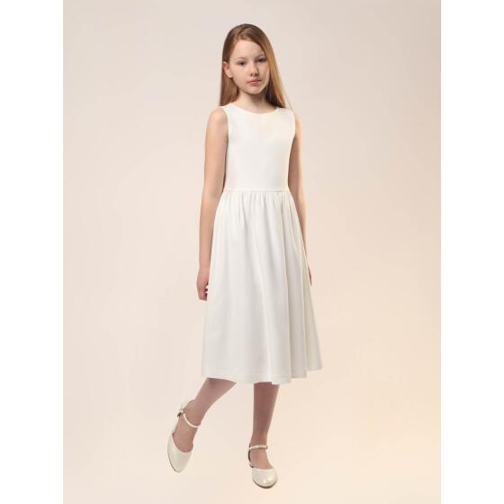 Basic Kommunionkleid aus Viskose kurz weiß 128