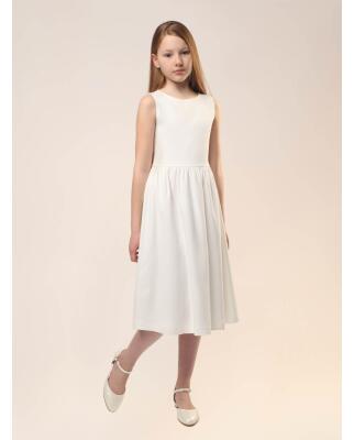 Basic Kommunionkleid aus Viskose kurz weiß 128