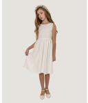 Basic Kommunionkleid Lina mit Streifen ivory 140