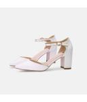 Freya Velour ivory mit Goldrand (Brautschuhe The Perfect Bridal Company)