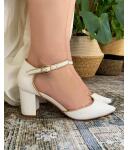 Freya Velour ivory mit Goldrand (Brautschuhe The Perfect Bridal Company)