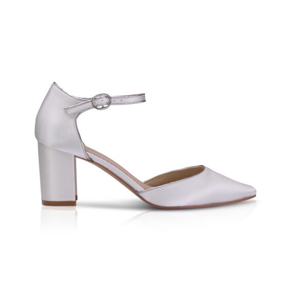 Freya Satin ivory mit Silberrand (Brautschuhe The Perfect Bridal Company)