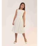 Aura ivory (Kommunionkleid mit ivory Blumengürtel) 140