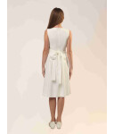 Aura  weiß (Kommunionkleid mit weißem Blumengürtel) für kräftige Mädchen 164