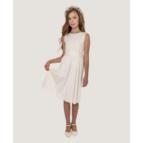 Kommunionkleid kurz ivory mit Gürtel aus dem Hause Miolilou 140