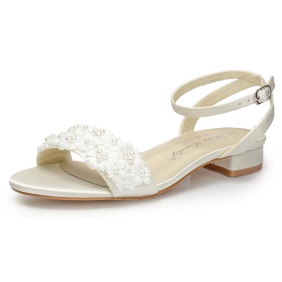 Brautschuhe Brautsandale (White Lady) 858 Satin ivory 37