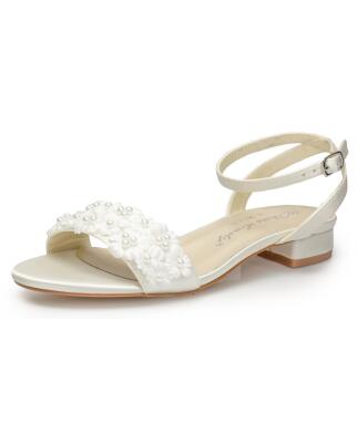 Brautschuhe Brautsandale (White Lady) 858 Satin ivory 37