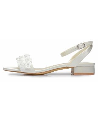 Brautschuhe Brautsandale (White Lady) 858 Satin ivory 37