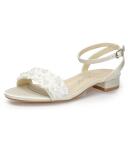 Brautschuhe Brautsandale (White Lady) 858 Satin ivory 37