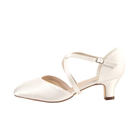 Renate Satin 37 ivory EXTRA SOFT gepolstert (für breite Füße) (Brautschuhe Perfect Bridal), zweite Wahl 38