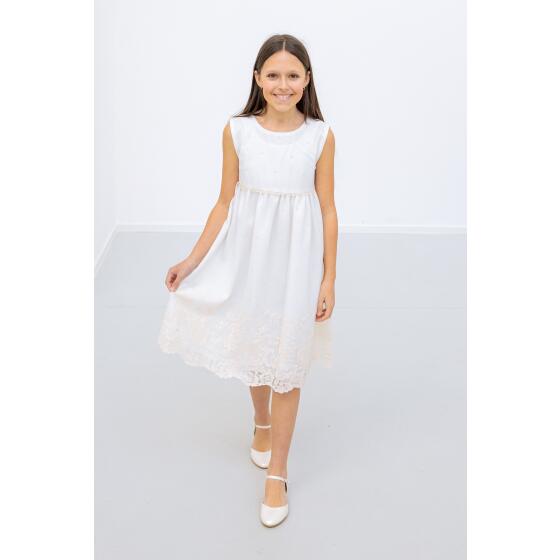 Kommunionkleid Miolilou komplett aus Spitze Hilda ivory kurz  140