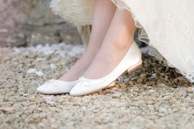 Brautschuhe flach ivory