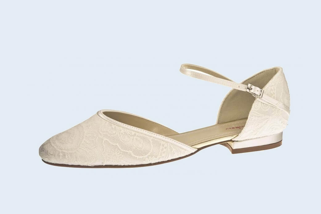 Brautschuhe flach ivory Elenor